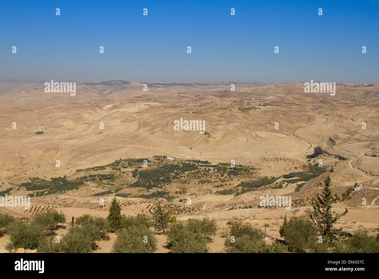 Vue depuis le mont Nebo, Jordanie Banque D'Images