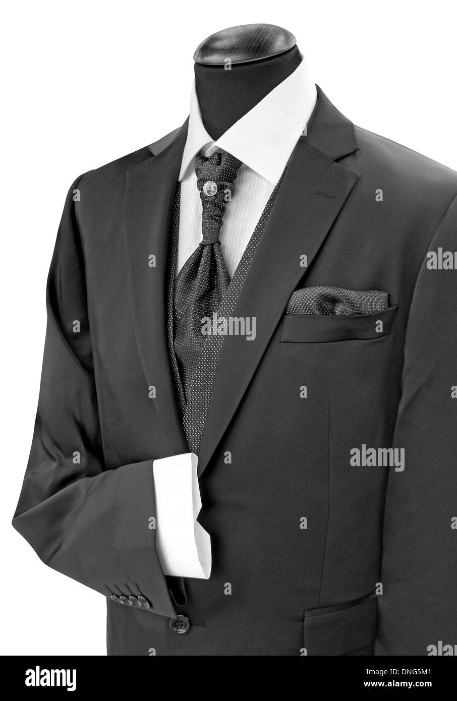 L'homme noir élégant costume, isolé sur fond blanc Banque D'Images