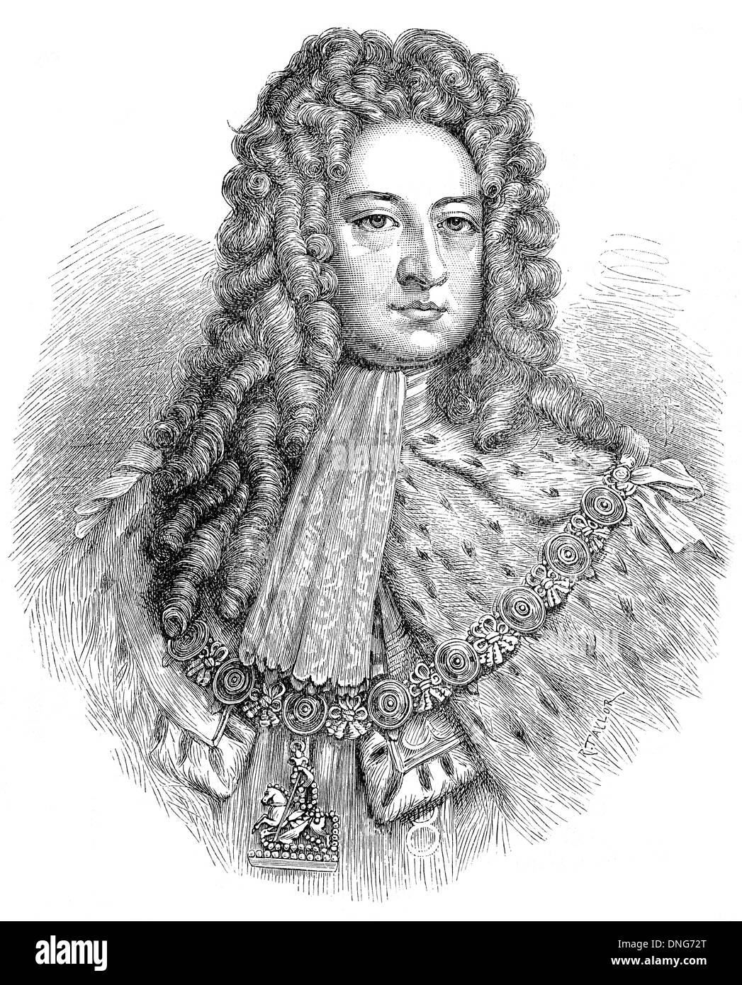 George I, George Louis, 1660 - 1727, Roi de Grande-Bretagne et d'Irlande de 1714 jusqu'à 1727, Banque D'Images