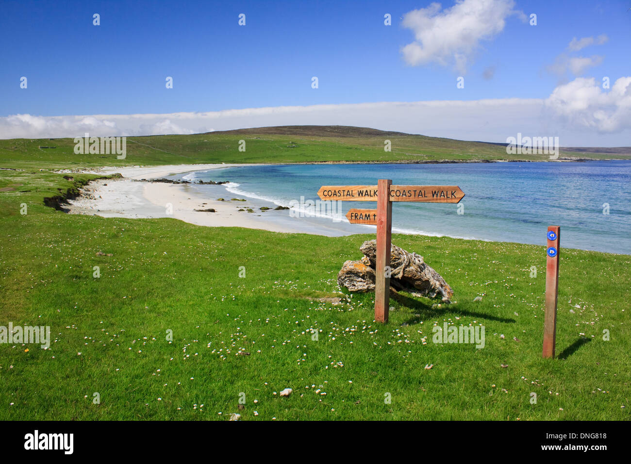 La superbe plage à Eastwick sur Unst dans les îles Shetland Banque D'Images