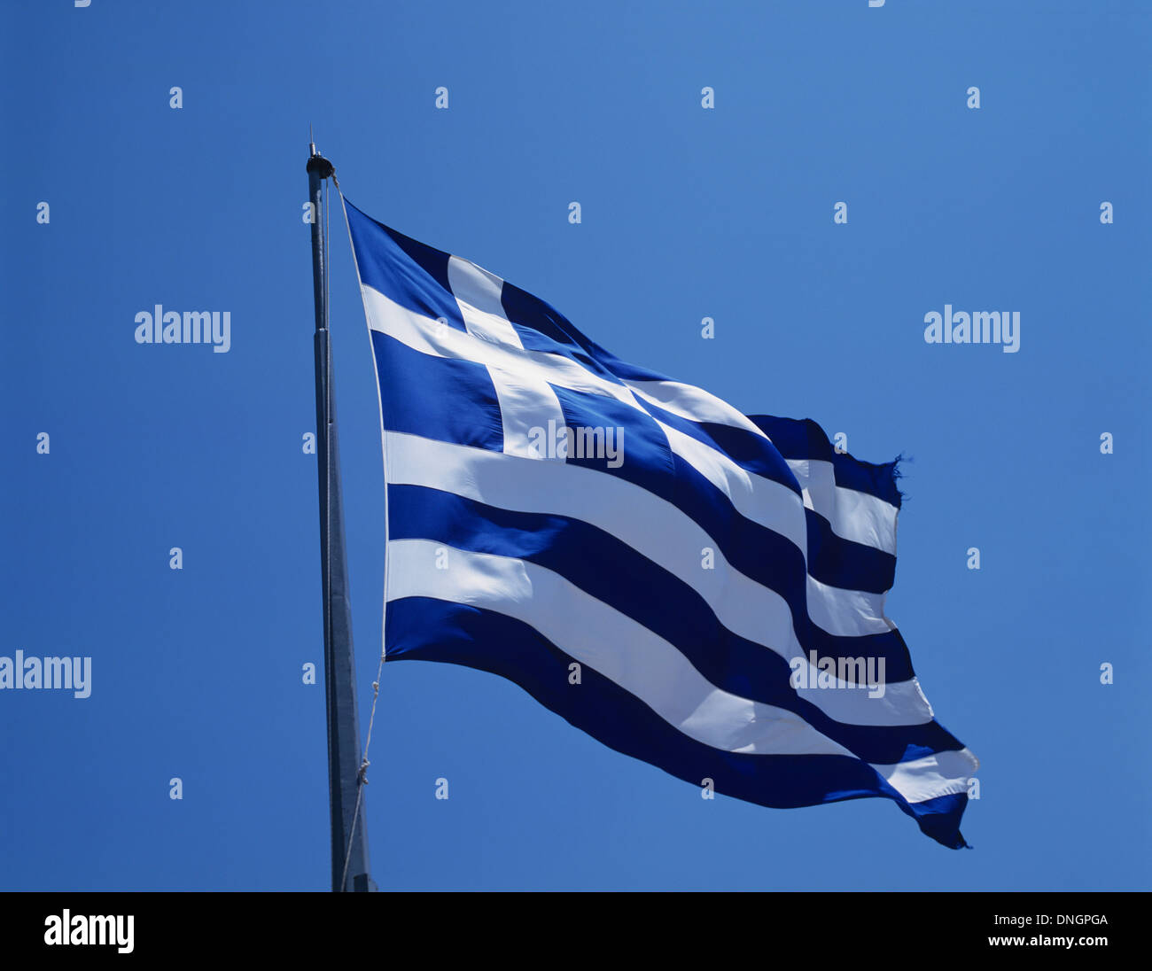 Le drapeau de la Grèce, Grèce, Europe Banque D'Images