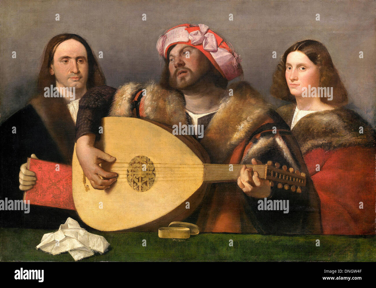 Cariani, un concert 1518-1520 Huile sur toile. National Gallery of Art, Washington, D.C., USA. Banque D'Images