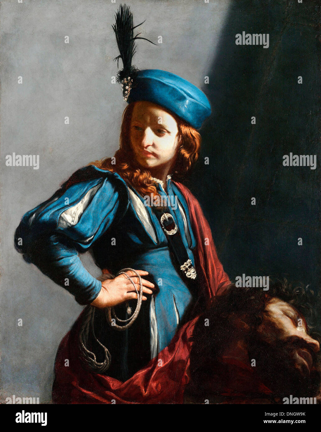 Guido Cagnacci, David avec la tête de Goliath, 1645-1650 Huile sur toile. Le J. Paul Getty Museum. Banque D'Images