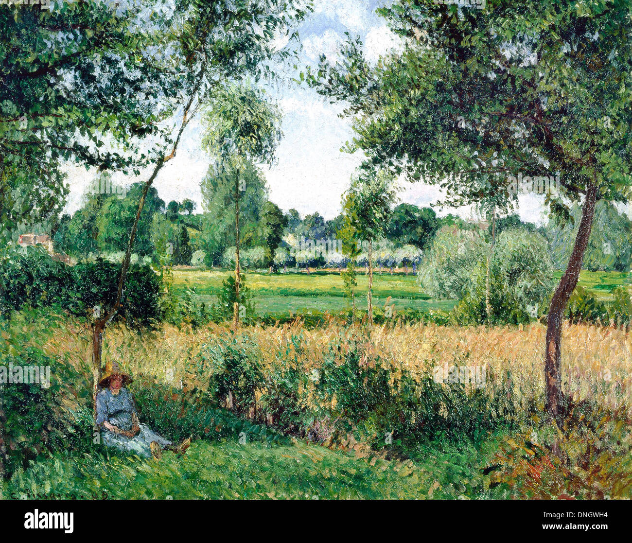 Camille Pissarro, matin, effet de soleil, Eragny 1899 Huile sur toile. Musée d'Israël, Jérusalem. Banque D'Images