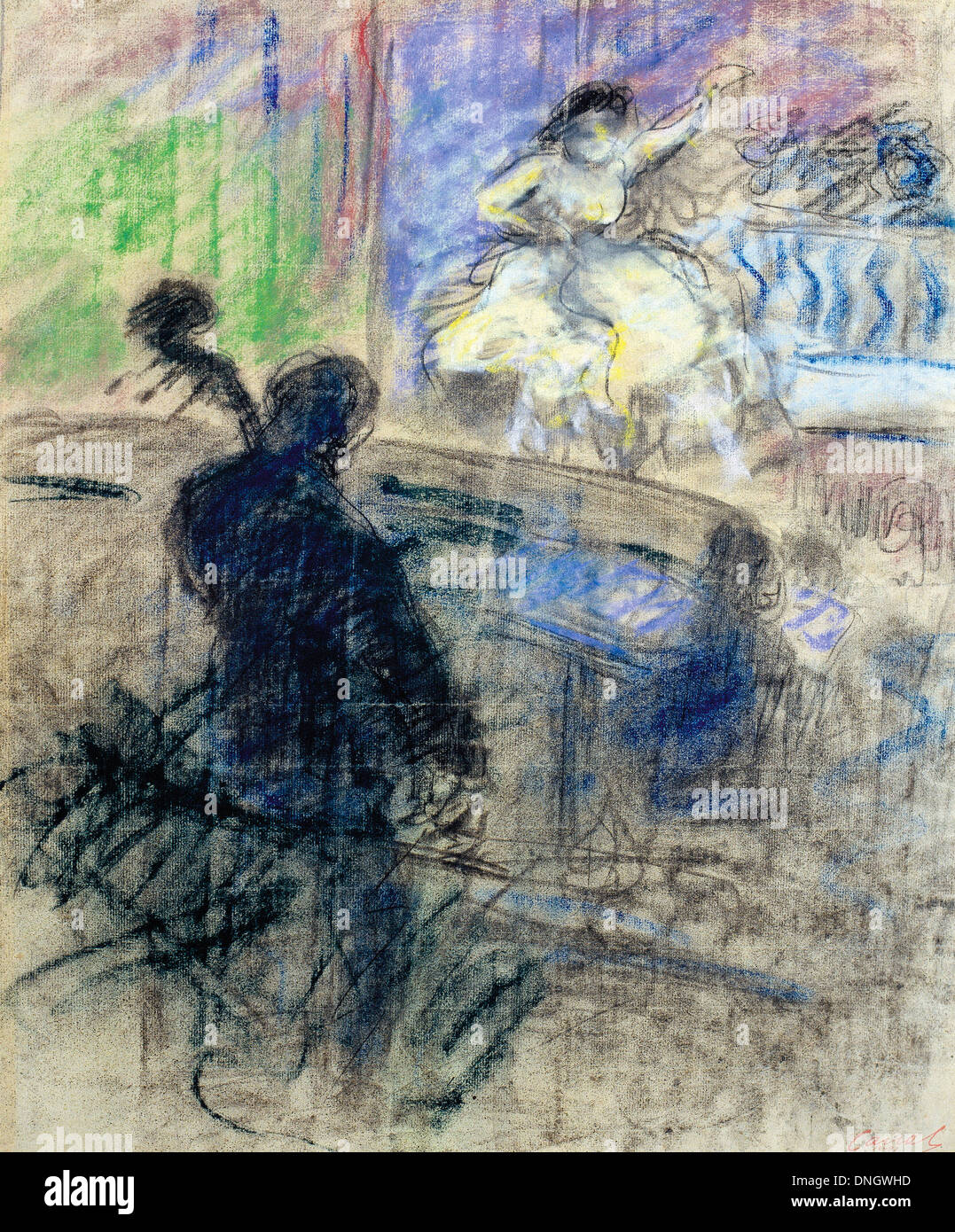 Ricard Canals, Music Hall intérieur 1897-1899 Pastel et fusain sur papier. Museu Nacional d'Art de Catalunya, Barcelone, Espagne. Banque D'Images