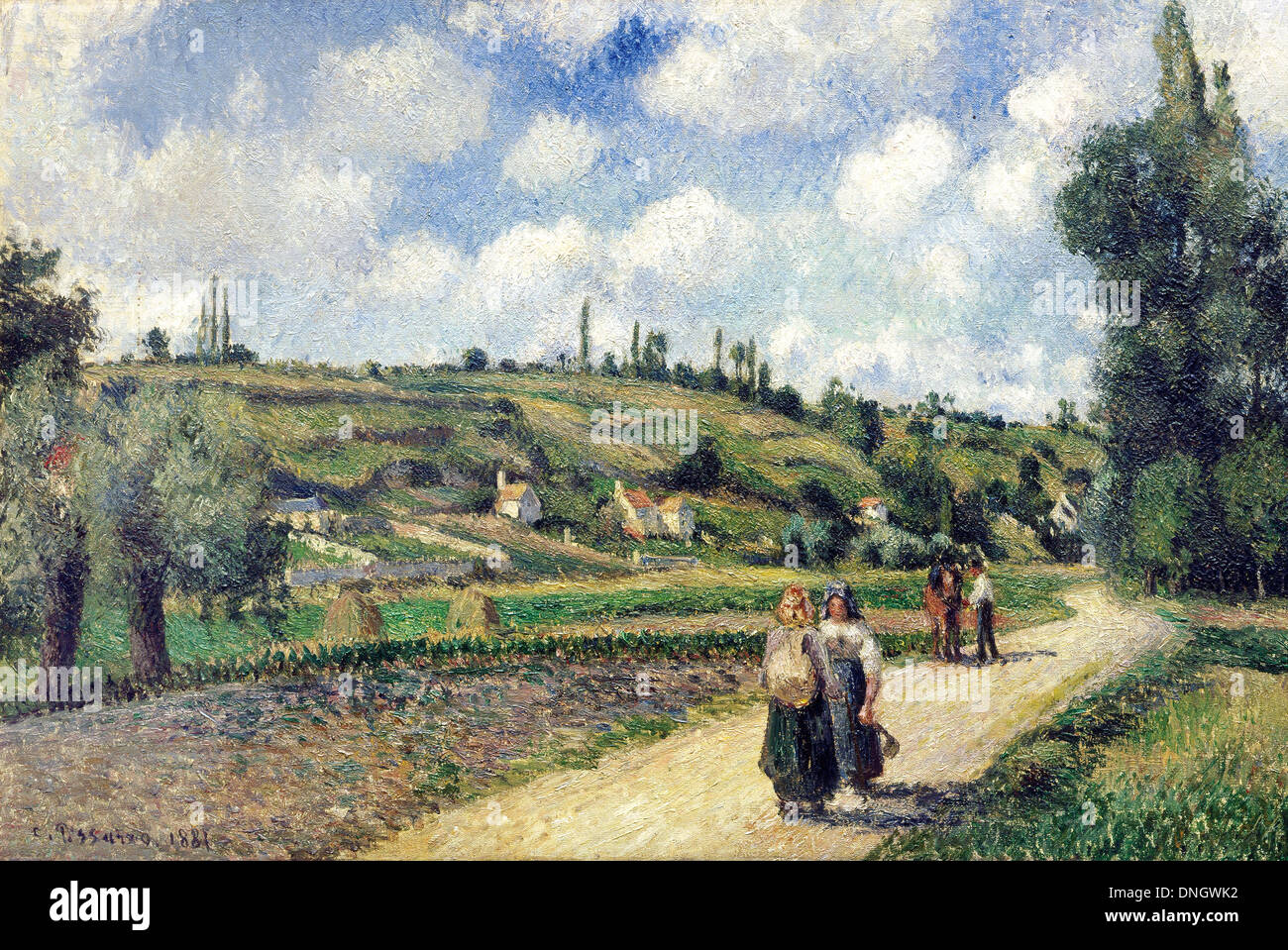 Camille Pissarro, Paysage près de Pontoise, la route d'Auvers 1881 Huile sur toile. Musée d'Israël, Jérusalem. Banque D'Images