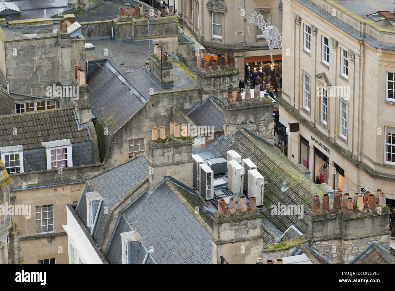 Vue sur les toits de la ville de Bath à la rue Union Banque D'Images