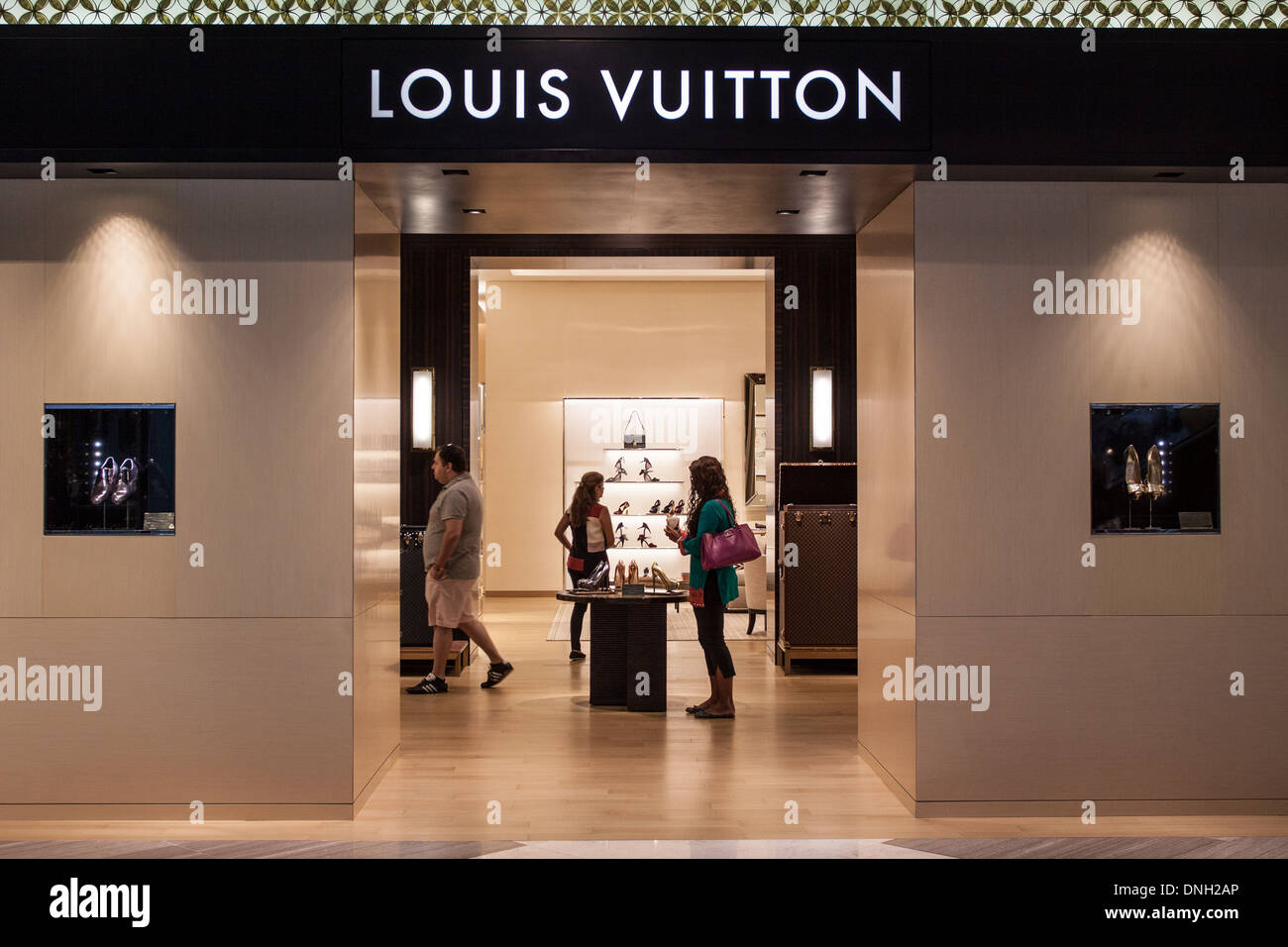 Les acheteurs de SHOPPING DE LA LOUIS VUITTON BOUTIQUE DANS LE CENTRE COMMERCIAL Dubai Mall, le centre-ville de Dubai, DUBAÏ, ÉMIRATS ARABES UNIS, MOYEN ORIENT Banque D'Images