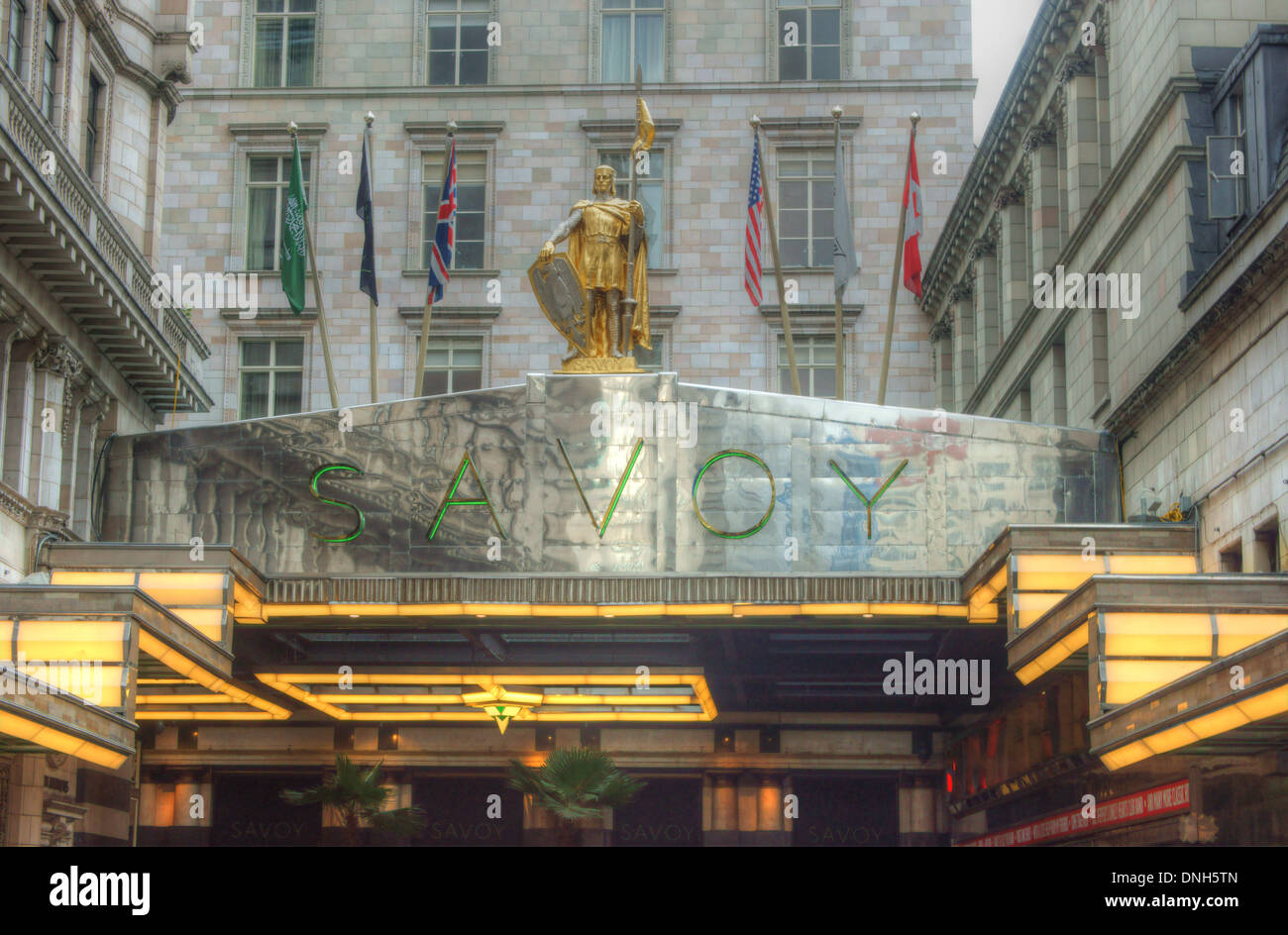 Savoy Hotel London/entrée de l'Hôtel Savoy. Banque D'Images
