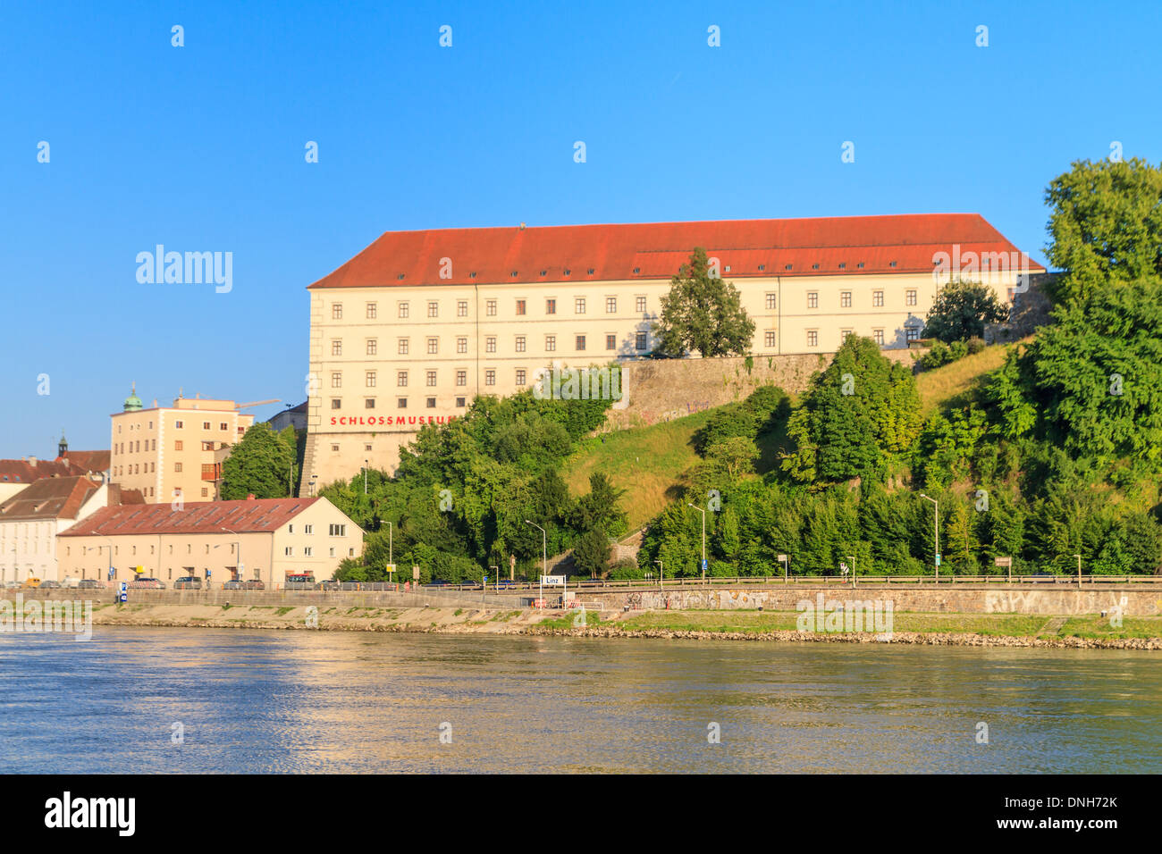 Linz, vue sur château (Schlossmuseum), Haute Autriche Banque D'Images