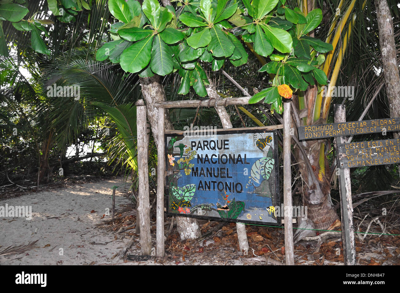 Inscrivez-vous dans le parc Manuel Antonio National Park Banque D'Images