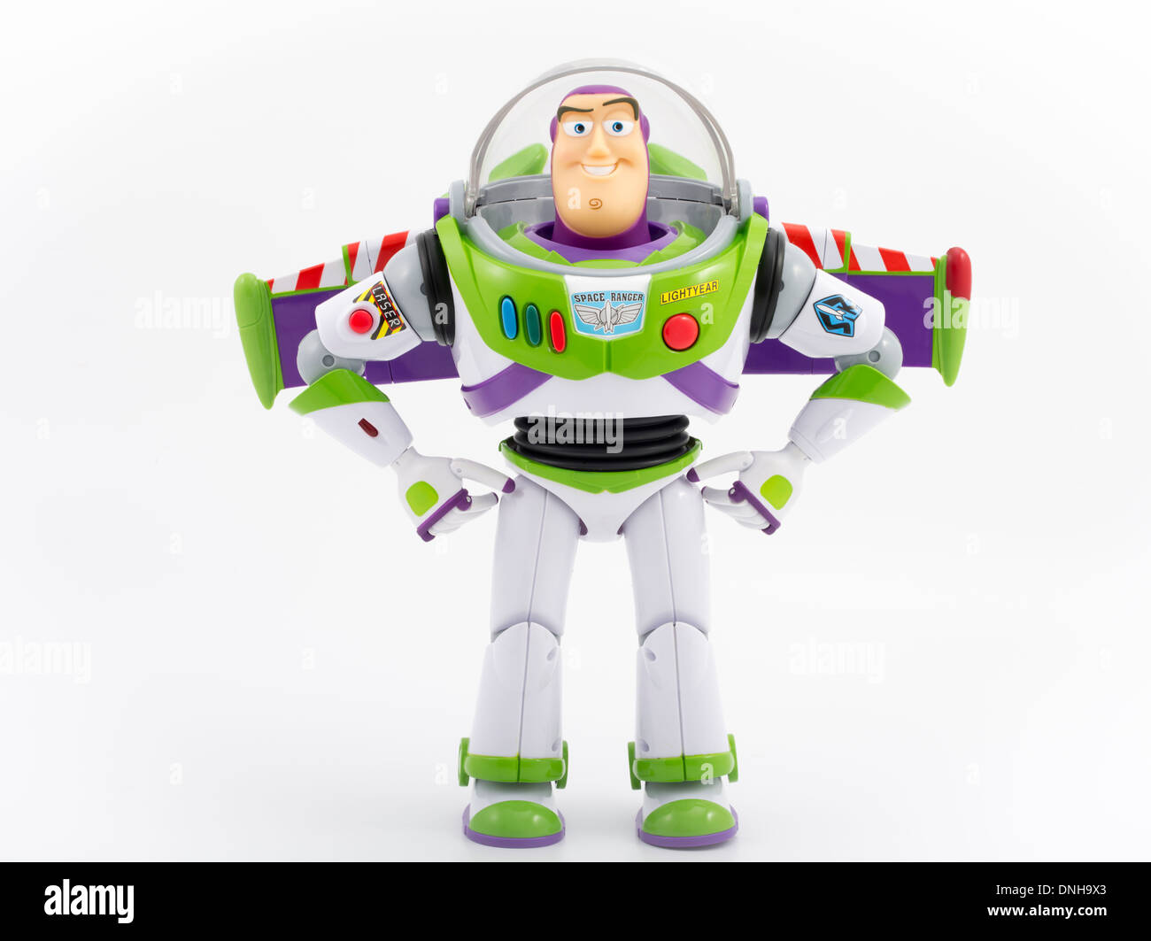 Buzz Lightyear célèbre jouet pour enfants du film Toy Story produit par Thinkway Toys Banque D'Images