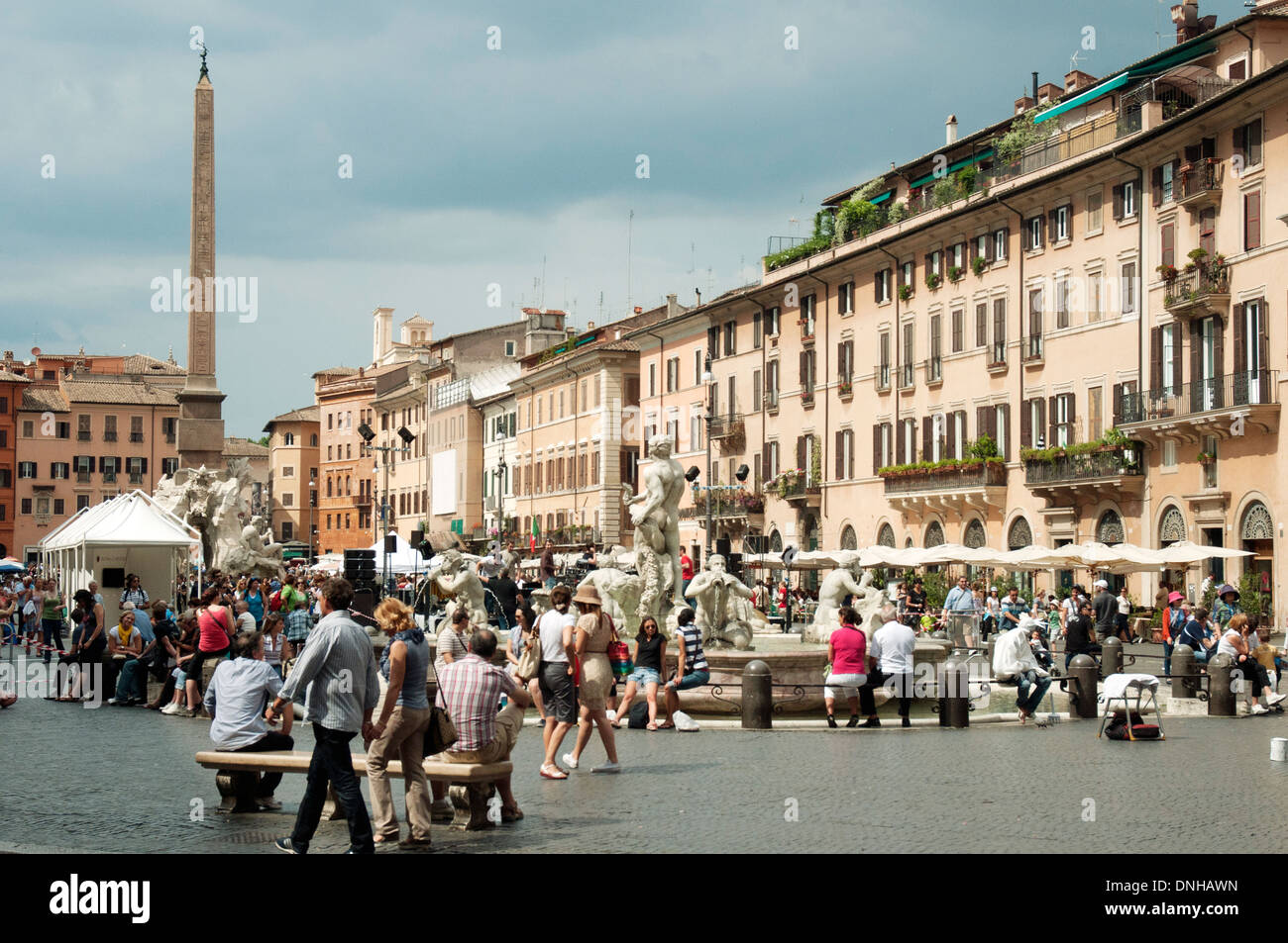 Piazza Navona, Rome, Italie en été Banque D'Images