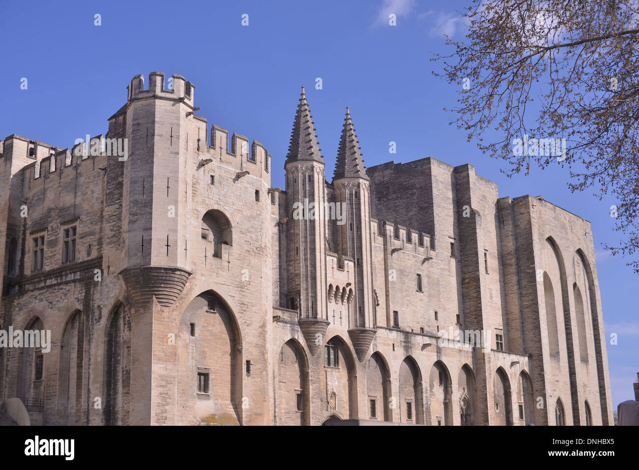 Ancienne Résidence pontificale, à la fois palais et forteresse, LE PALAIS DES PAPES fut le siège de la chrétienté occidentale dans le 14ème siècle, AVIGNON, Vaucluse (84), FRANCE Banque D'Images