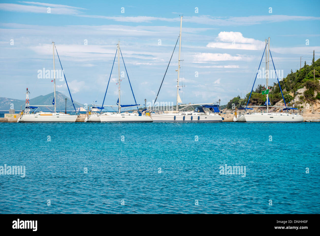 Grèce ithaque, île yachts traditionnels à l'été à l'île ithaka Banque D'Images