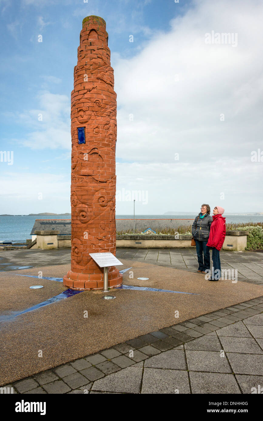 Sculpture de brique dans Portrush Banque D'Images