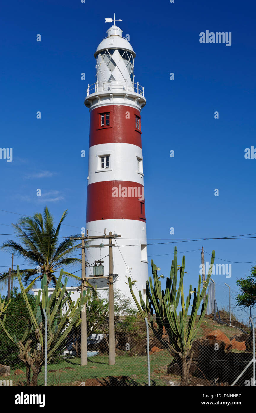 Le phare d'Albion, Ile Maurice. Albion est situé sur la côte ouest de l'île Maurice entre Flic en flac et Port Louis, à Maurice. Banque D'Images
