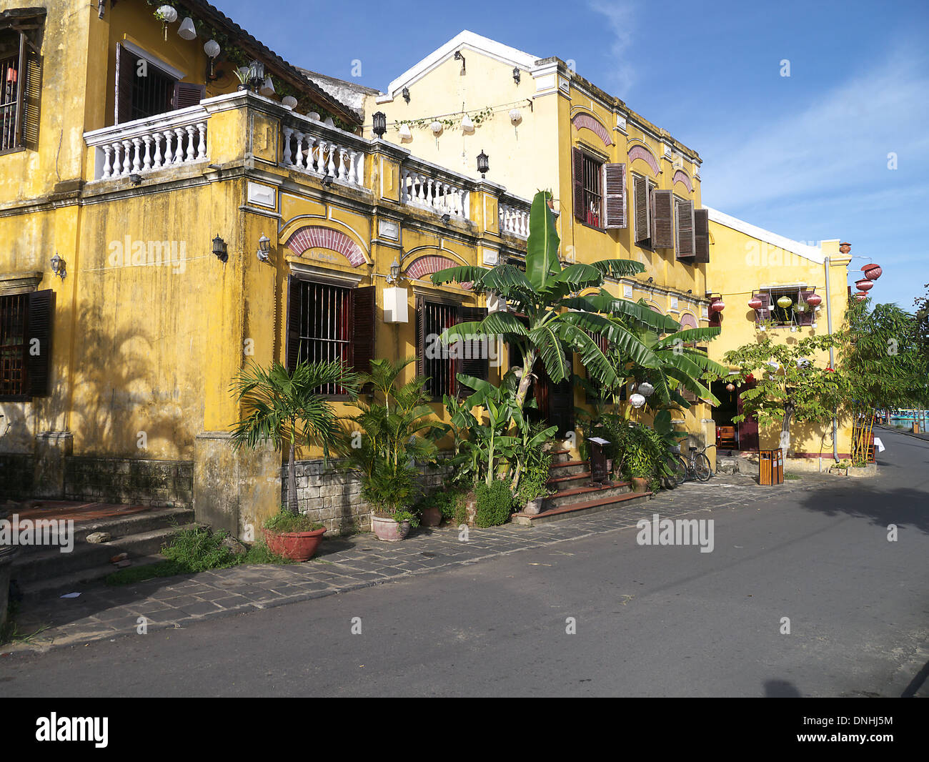 Ann Hoi An Vietnam vieux quartier bâtiments influencés par l'anglais.site du patrimoine mondial de l'influence française et Chinois Japonais Banque D'Images