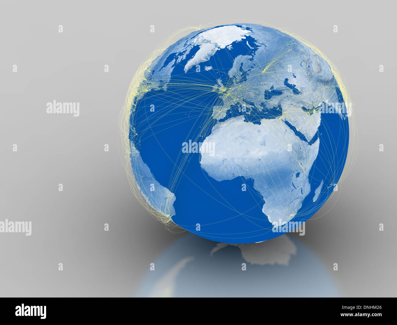 L'Europe sur la planète Terre avec des connexions entre les villes et les continents représentant compagnie globale des réseaux. Éléments de cette image fournie par la NASA Banque D'Images