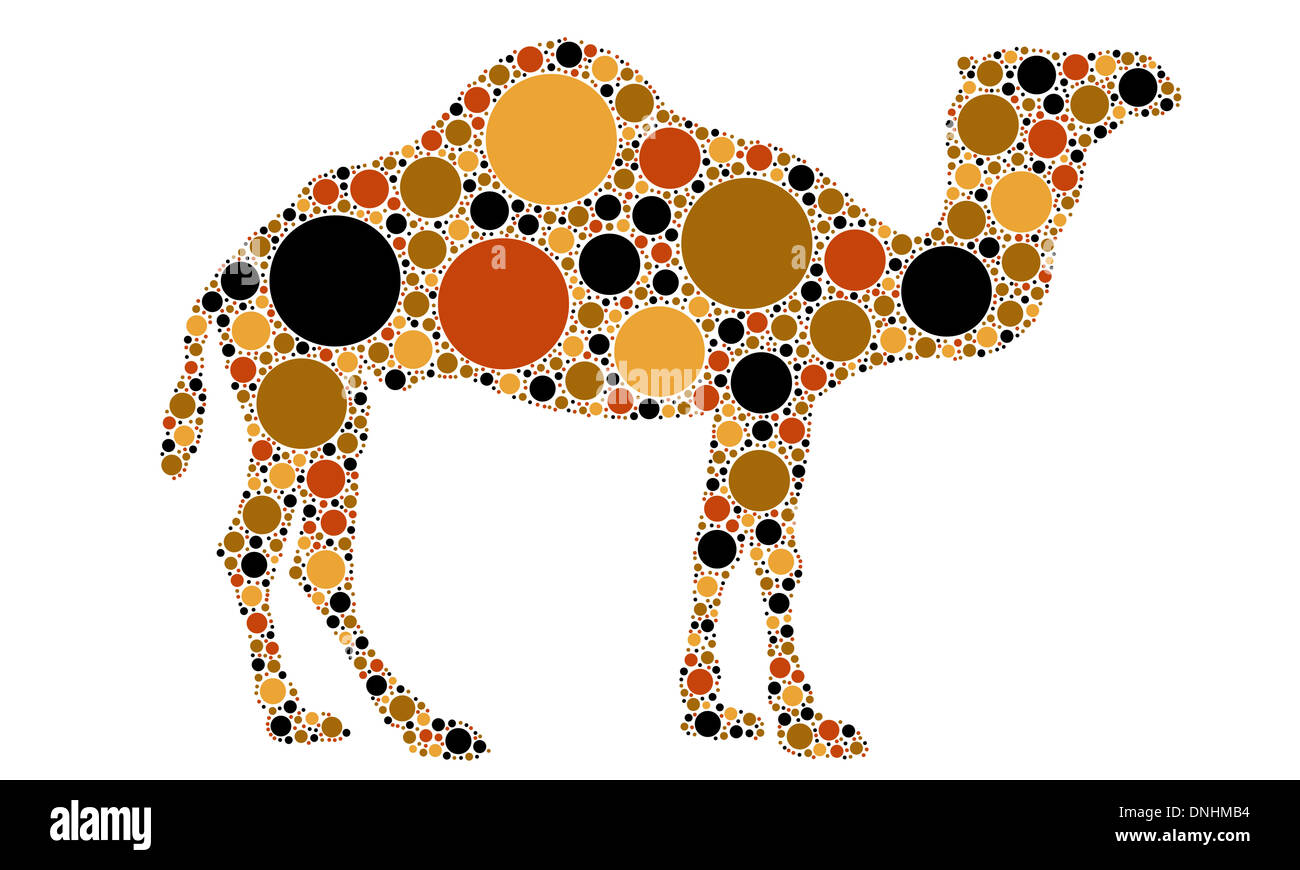 Illustration de chameau en pointillés Banque D'Images