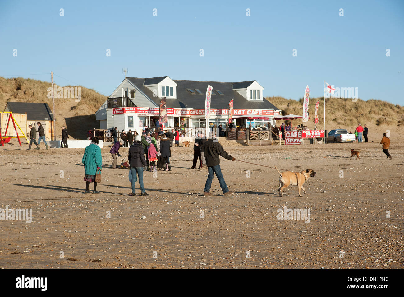Camber Sands East Sussex UK d'une station balnéaire en hiver Banque D'Images