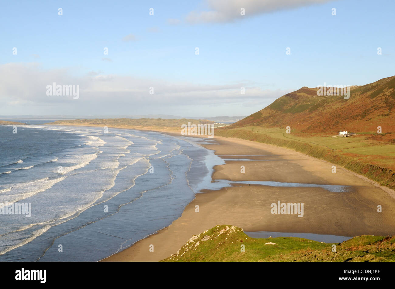 Rhossili Bay Péninsule de Gower Glamorgan Wales Cymru UK GO Banque D'Images