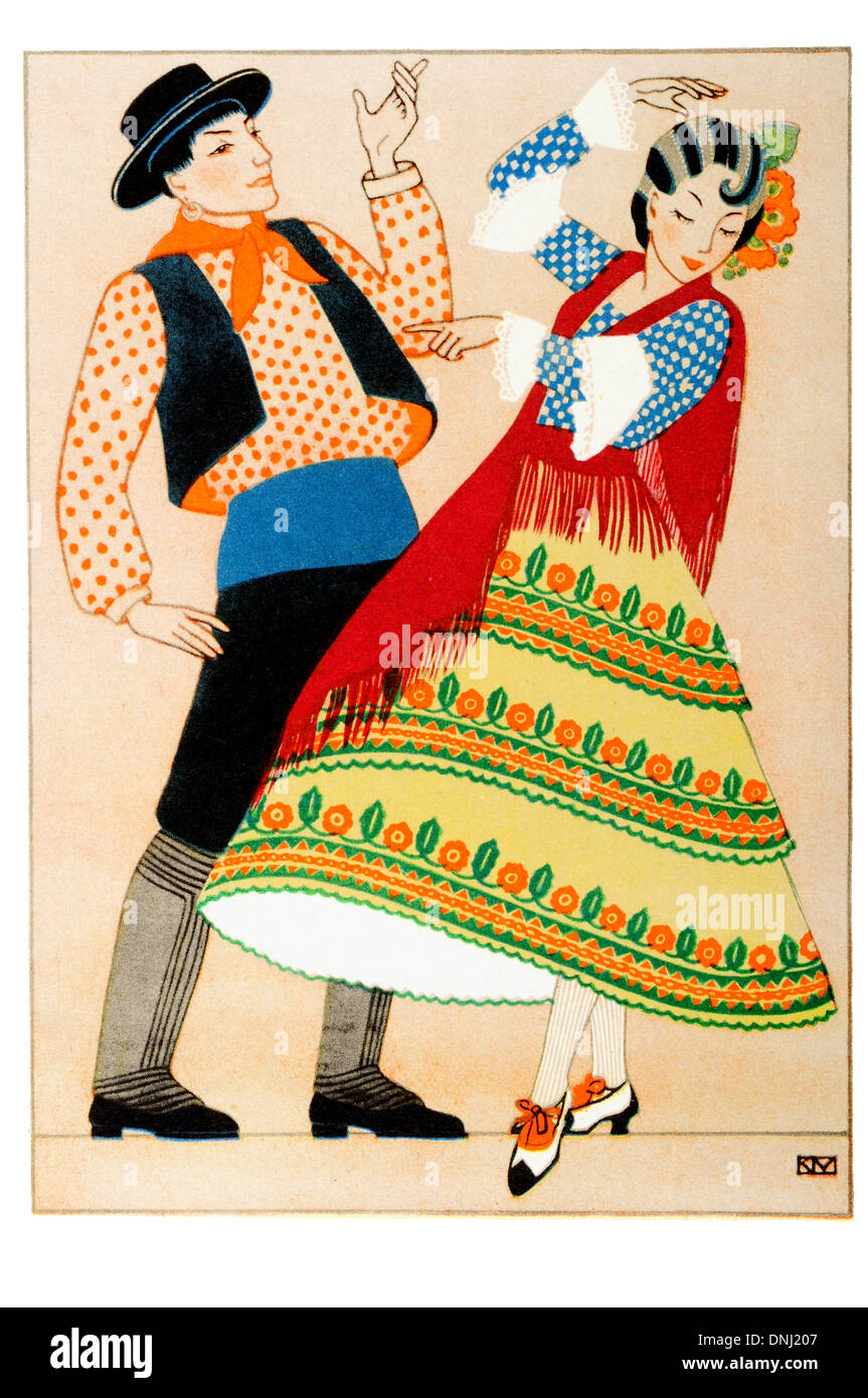 Costume traditionnel de l'Espagne au début du 20e siècle) by anonyme Banque D'Images