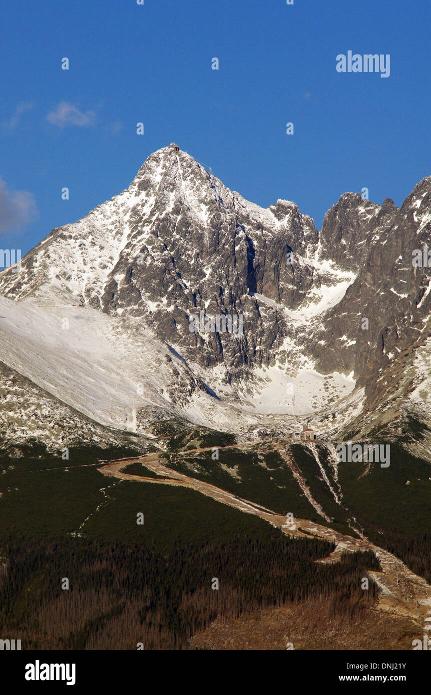 Du Lomnický štít (Pic Lomnicky) dans les Hautes Tatras, en Slovaquie Banque D'Images