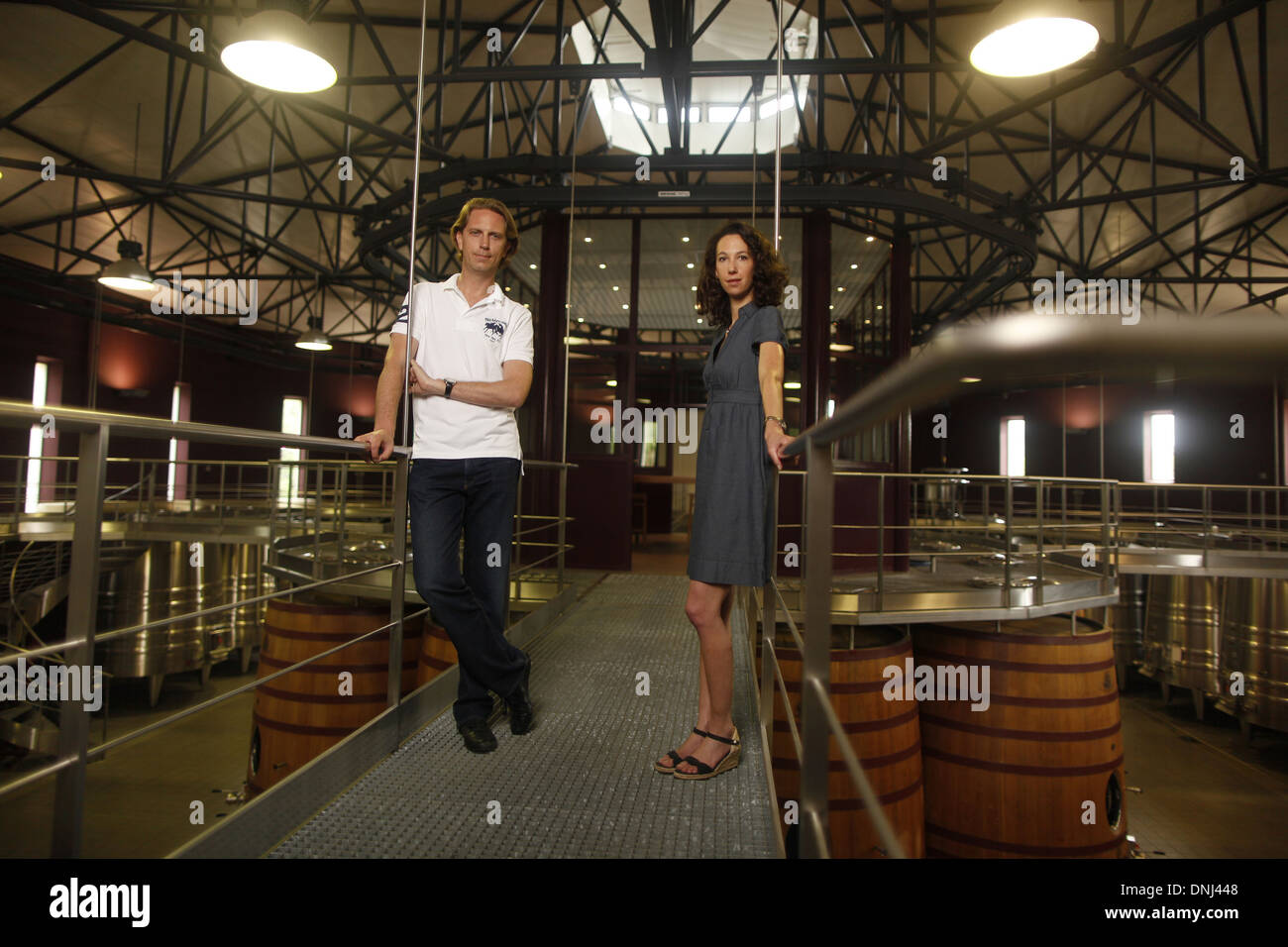 JEAN-JACQUES BONNIE, DIRECTEUR GÉNÉRAL DU CHÂTEAU MALARTIC LAGRAVIERE, Séverine ET BONNIE, DIRECTEUR MARKETING, LEOGNAN, GIRONDE (33), Aquitaine, France Banque D'Images