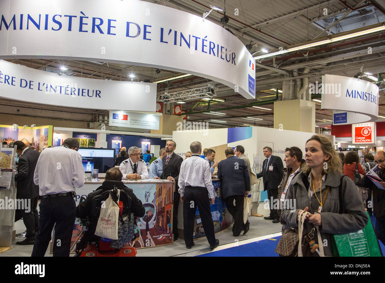 STAND DU MINISTÈRE DE L'INTÉRIEUR, 2012 MAIRES ET AUTORITÉS LOCALES EXPO, PORTE DE VERSAILLES, PARIS (75), FRANCE Banque D'Images