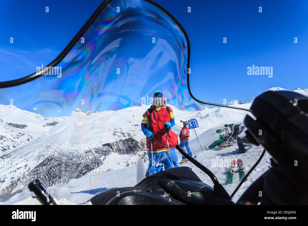 Action de ski et de snowboard Banque D'Images