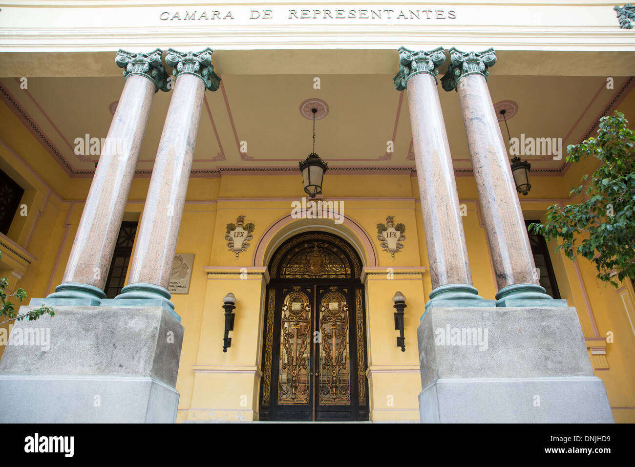 CAMARA DE REPRESENTANTES (CHAMBRE DES REPRÉSENTANTS), Calle de los Oficios, LA HAVANE, CUBA, LES CARAÏBES Banque D'Images