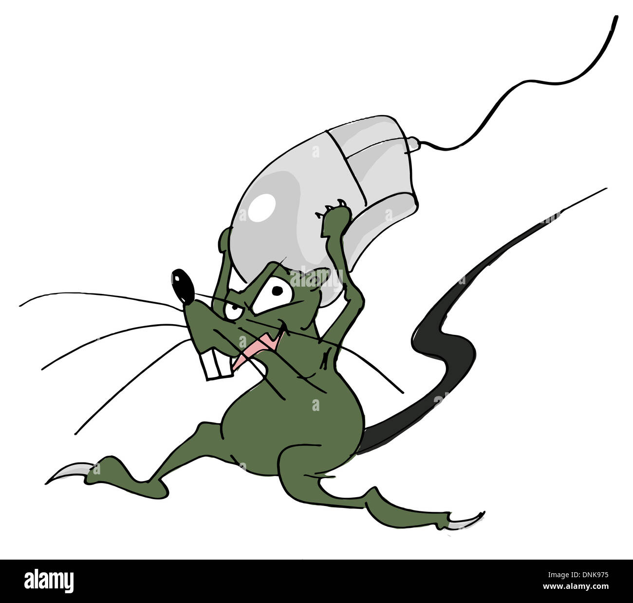 Représentation d'illustration d'une façon courante de la souris avec une souris Banque D'Images
