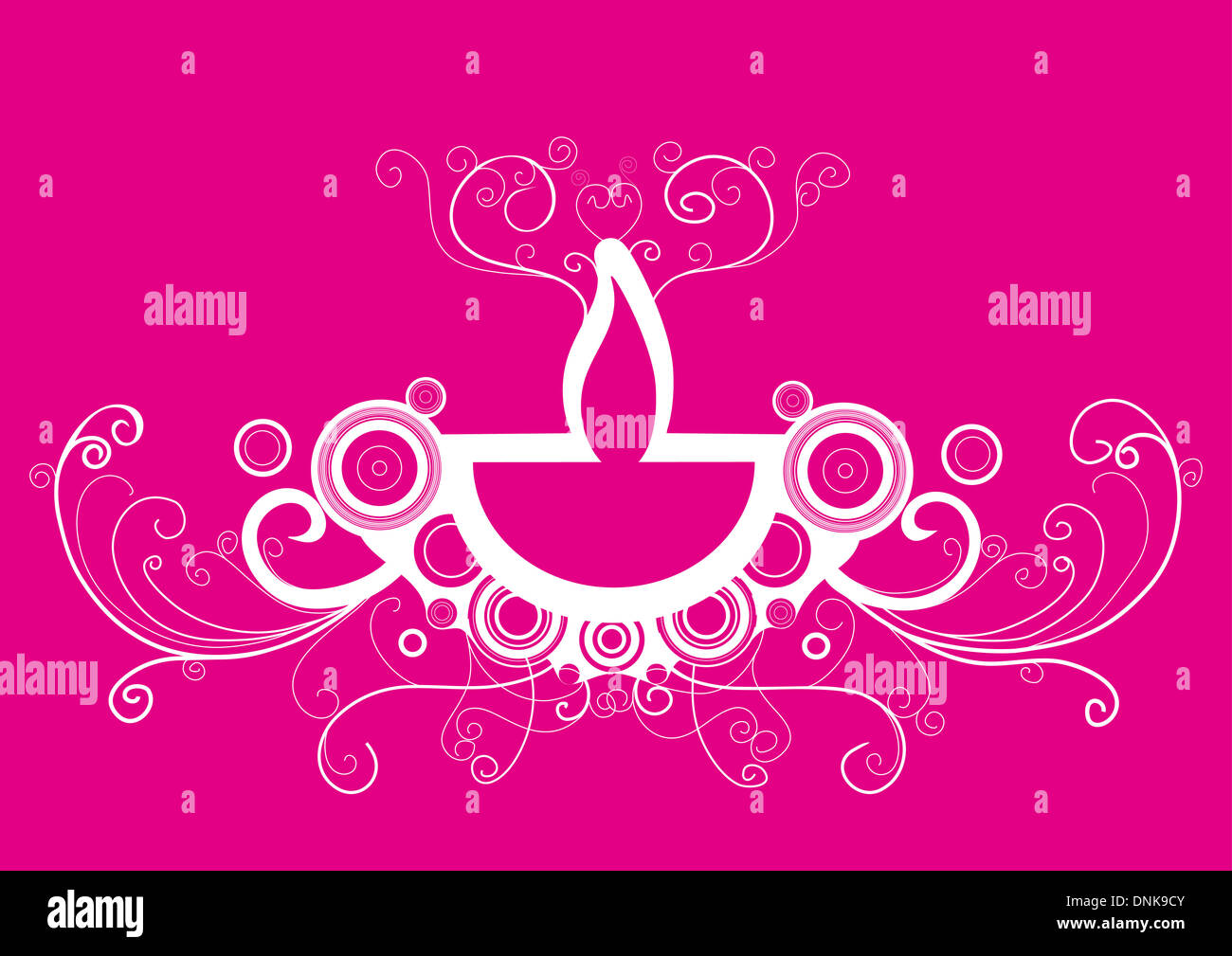 Lampe à huile Diwali isolé sur fond rose Banque D'Images
