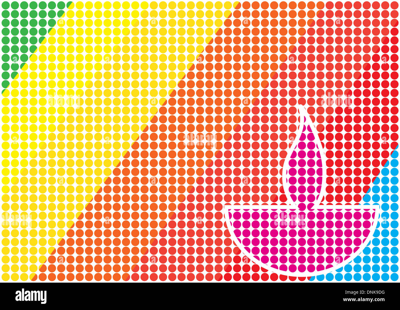 Lampe à huile Diwali isolé sur fond à motifs Banque D'Images