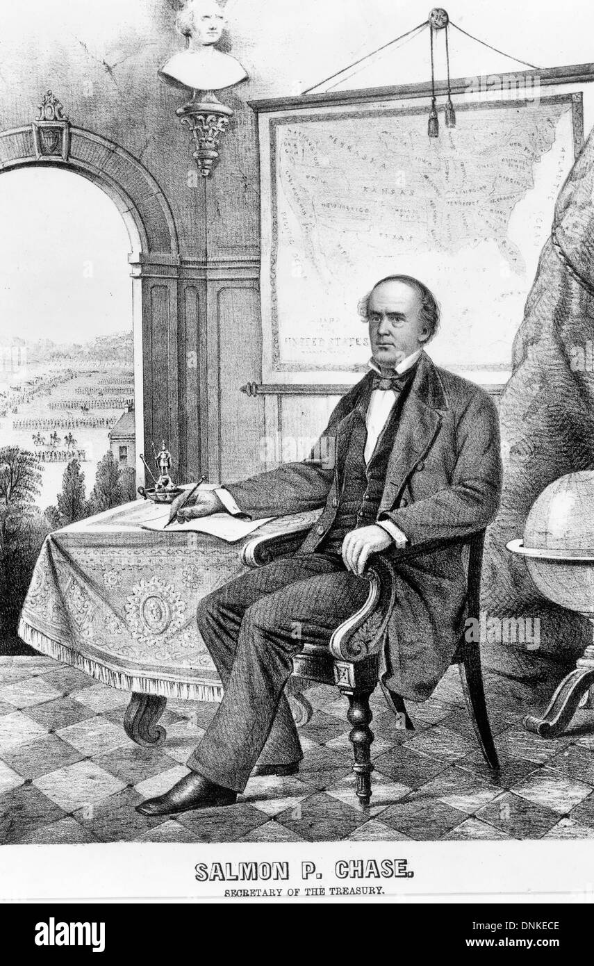 Salmon P. Chase, secrétaire du Trésor, 1861 Banque D'Images