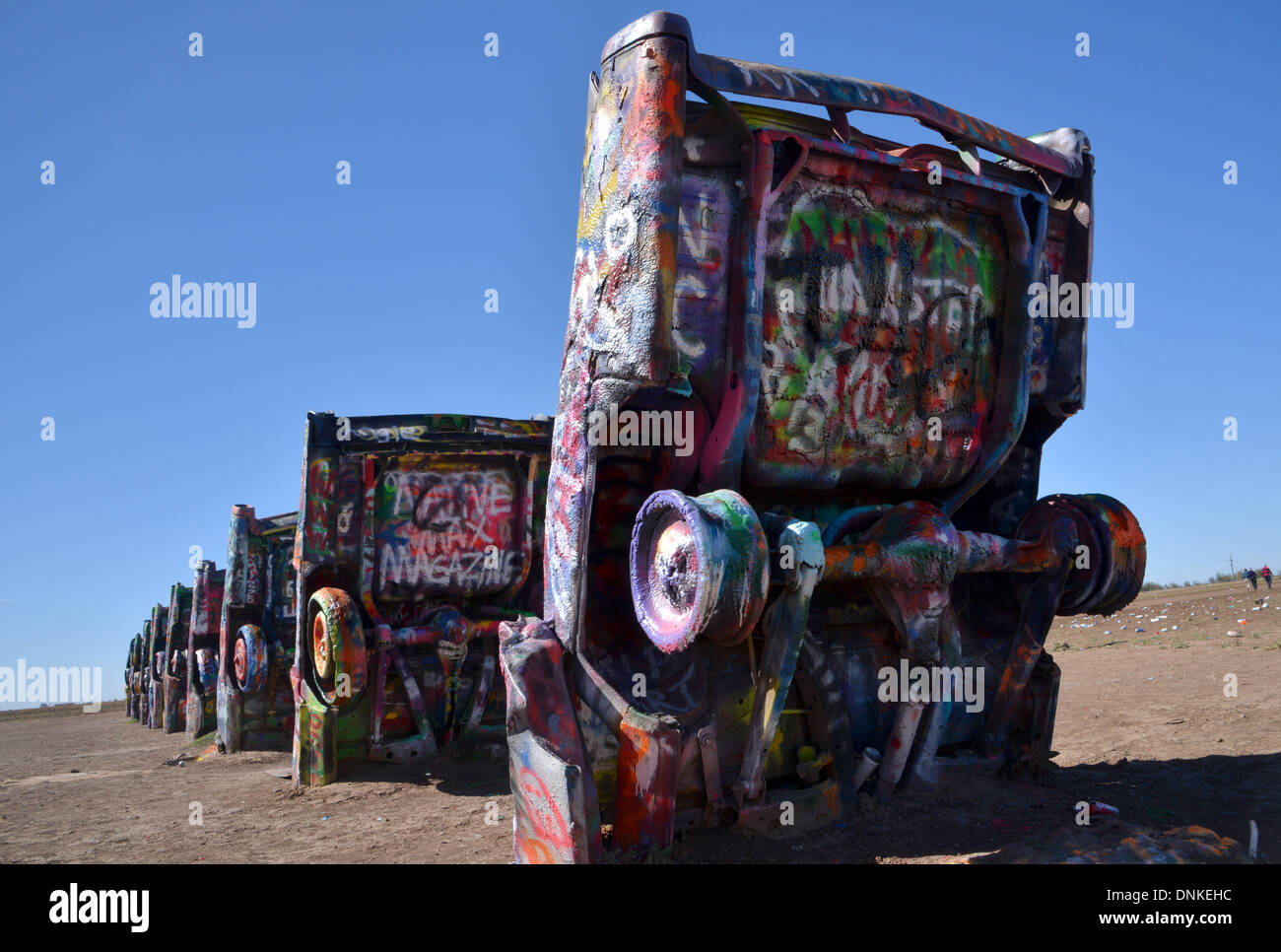 Cadillac Ranch, une route 66 près de Amarillo, Texas Banque D'Images