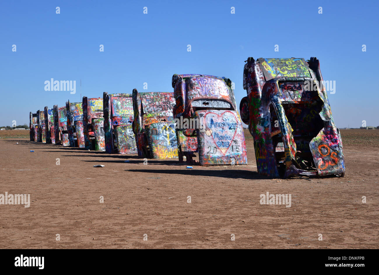 Cadillac Ranch, une route 66 près de Amarillo, Texas Banque D'Images