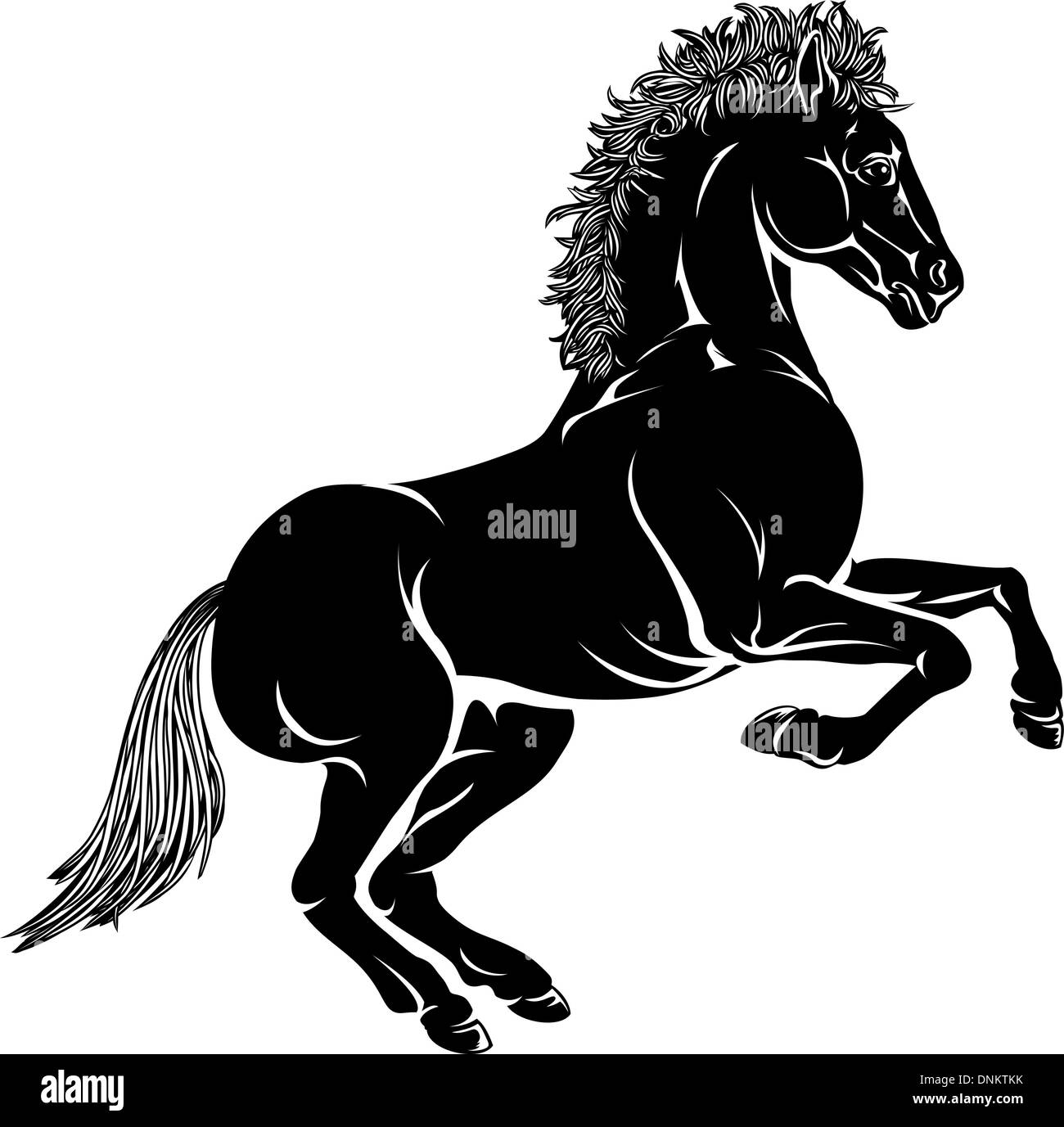 Une illustration d'un cheval stylisé peut-être un tatouage cheval Illustration de Vecteur