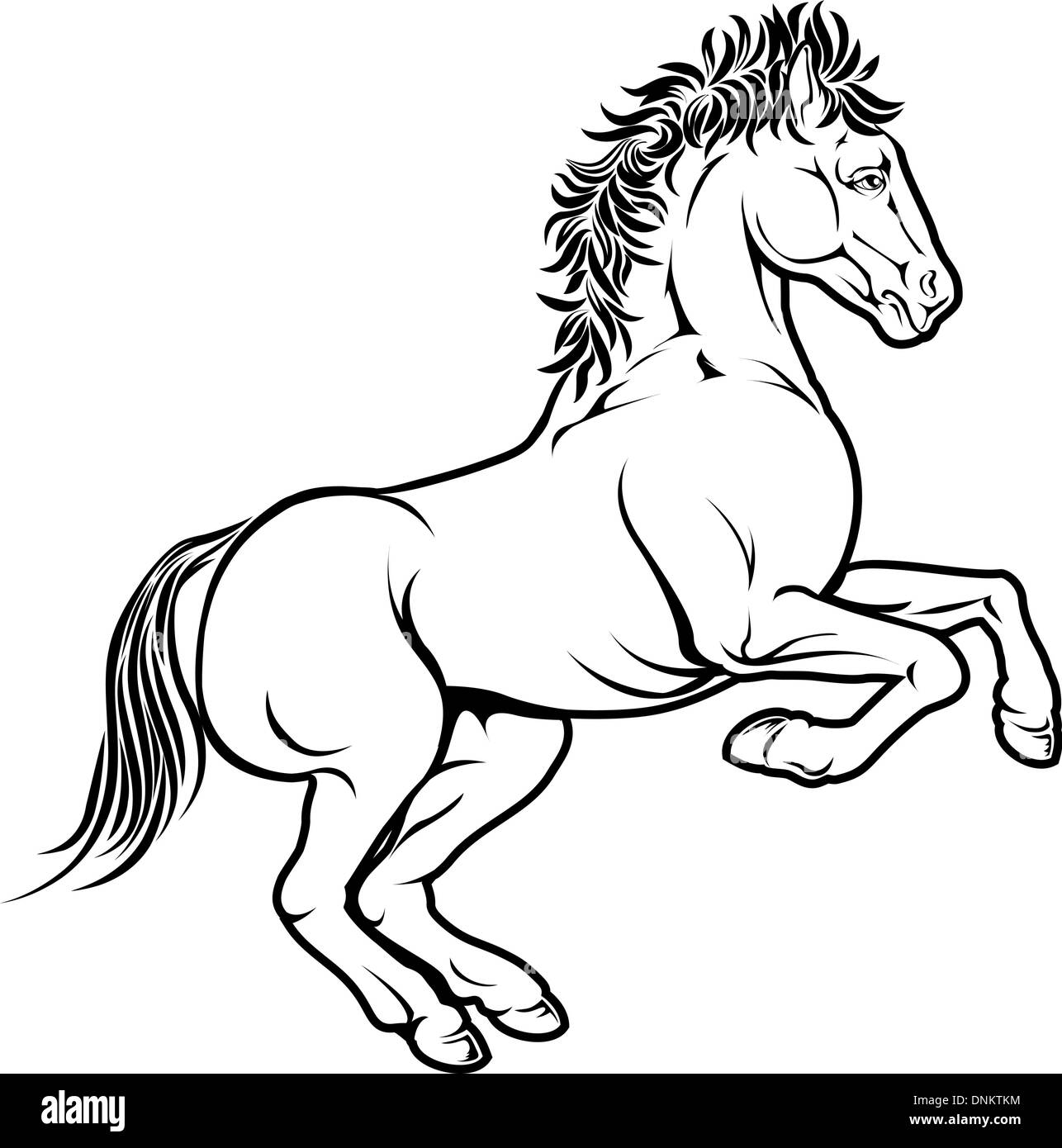 Une illustration d'un cheval stylisé peut-être un tatouage cheval Illustration de Vecteur