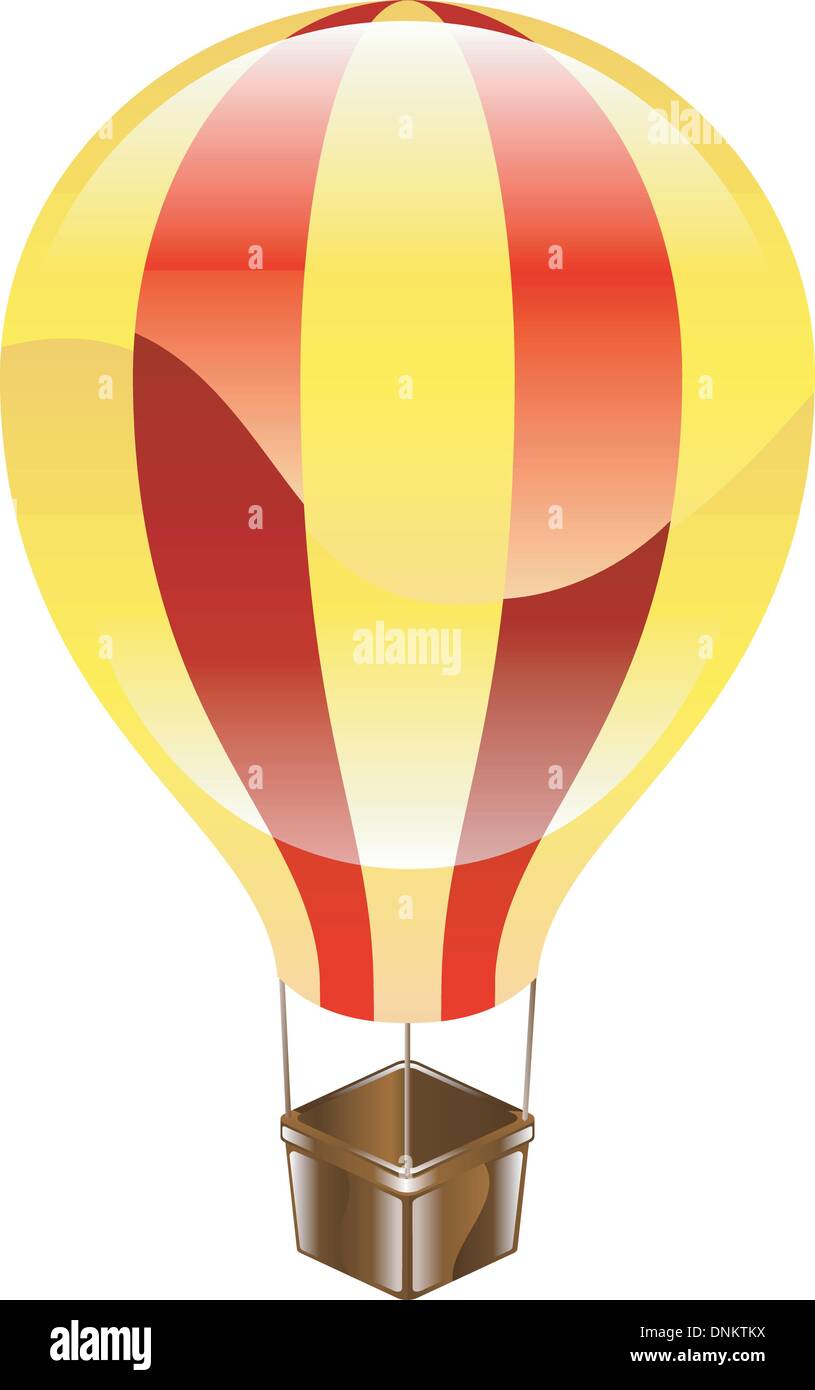 Un brillant jaune et rouge sur l'icône hot air balloon illustration Illustration de Vecteur