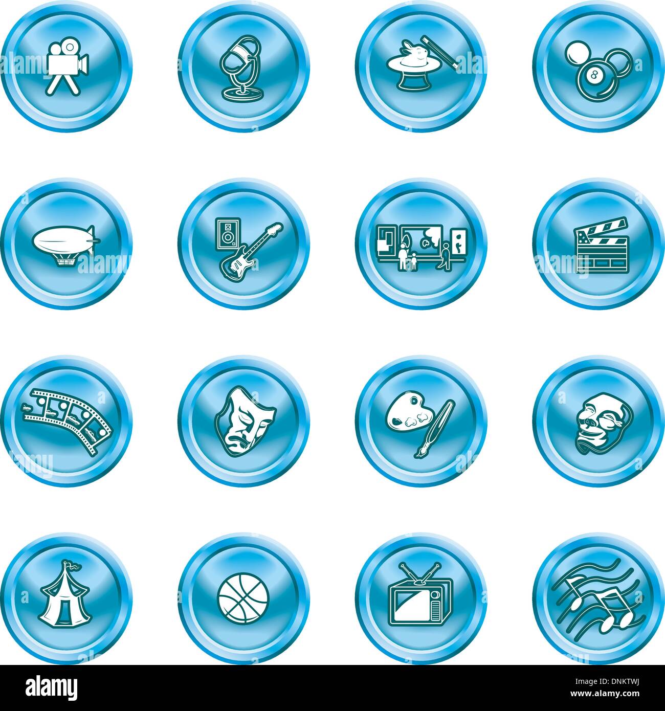 Icônes relatives aux loisirs et divertissements et loisirs Illustration de Vecteur