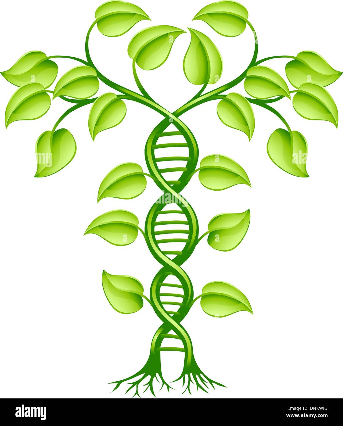 Concept de l'usine de l'ADN, peut se rapporter à la médecine alternative, la modification génétique des cultures. Illustration de Vecteur