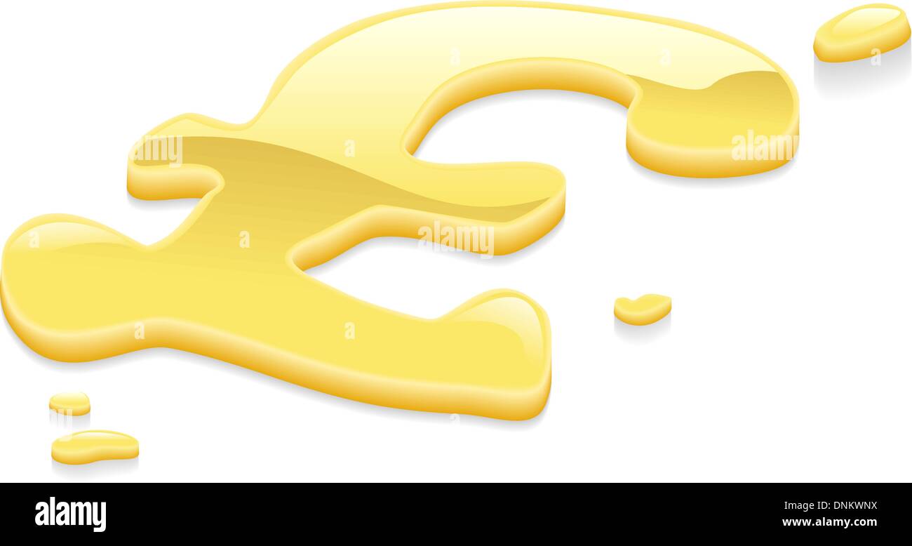 Illustration d'un or liquide metal symbole livre sterling Illustration de Vecteur