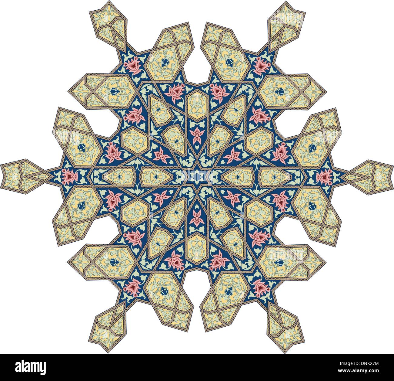 Du Moyen-Orient arabe modèle floral motif, basé sur l'ornement Ottoman Illustration de Vecteur