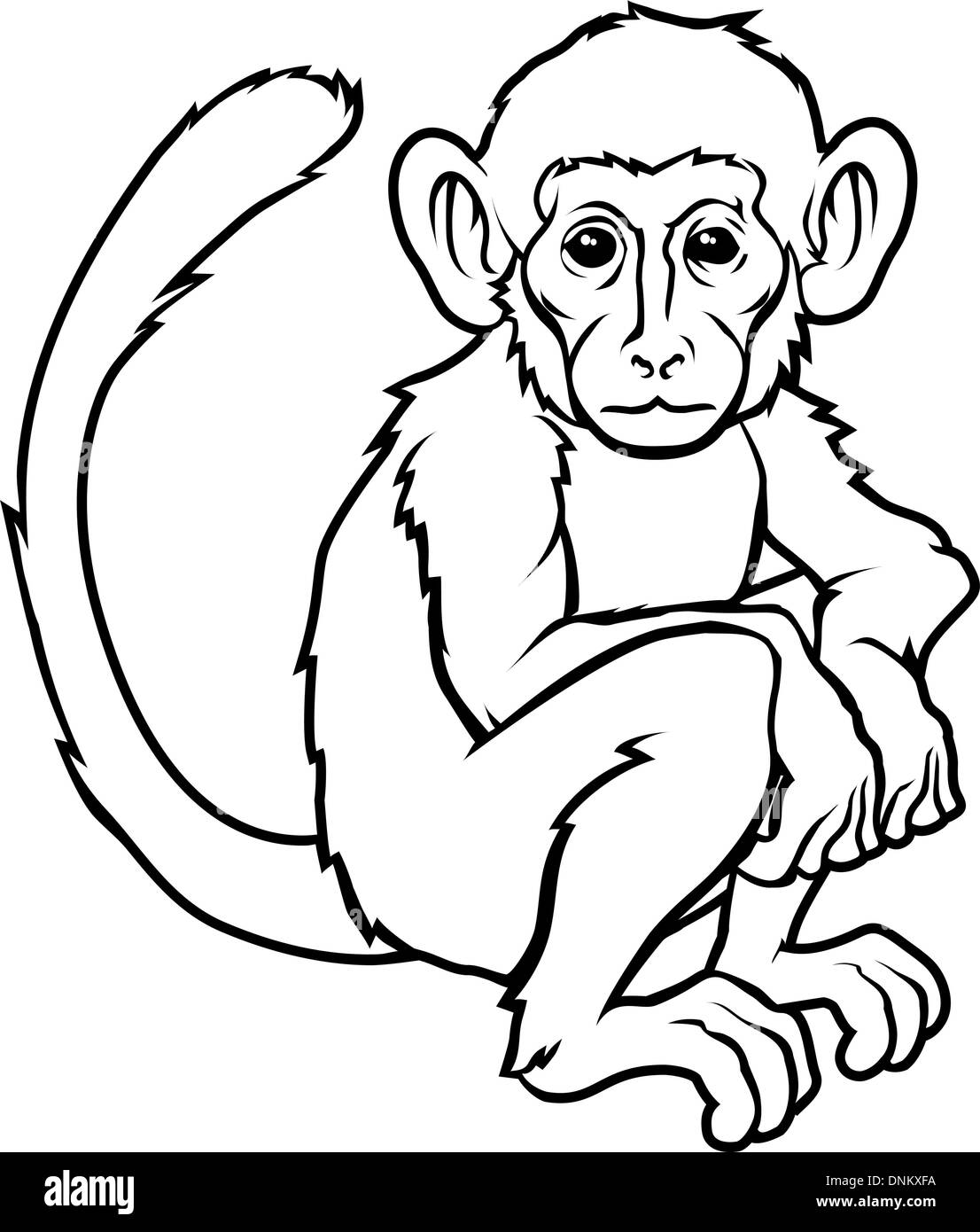 Une illustration d'un singe singe stylisé peut-être un tatouage Illustration de Vecteur