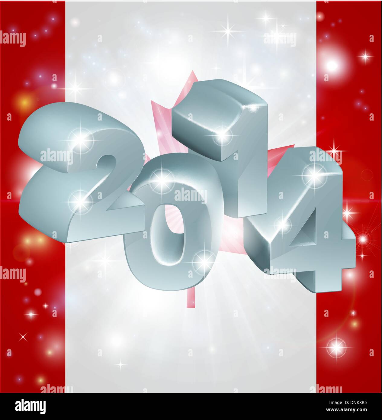 Drapeau du Canada 2014 l'arrière-plan. Nouvelle Année ou concept similaire Illustration de Vecteur