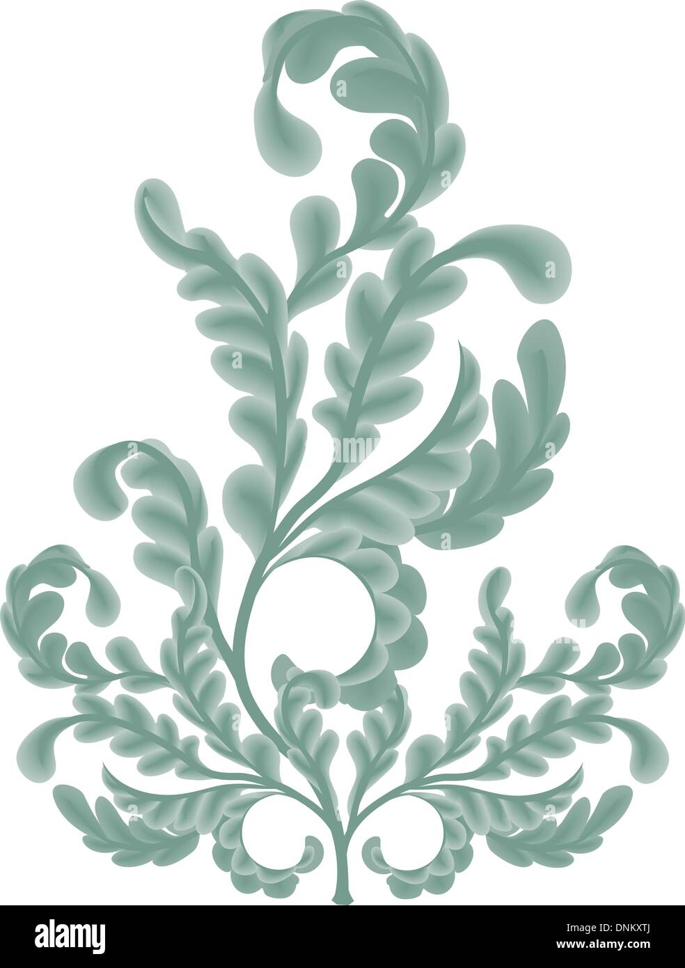 Une illustration de quelques jolis rouleaux de feuille de chêne. Pas de mailles utilise Illustration de Vecteur