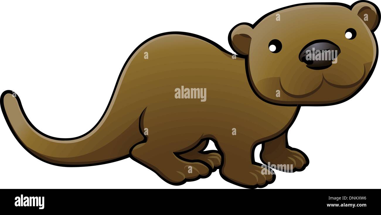 Un vecteur illustration d'un sweet friendly otter Illustration de Vecteur