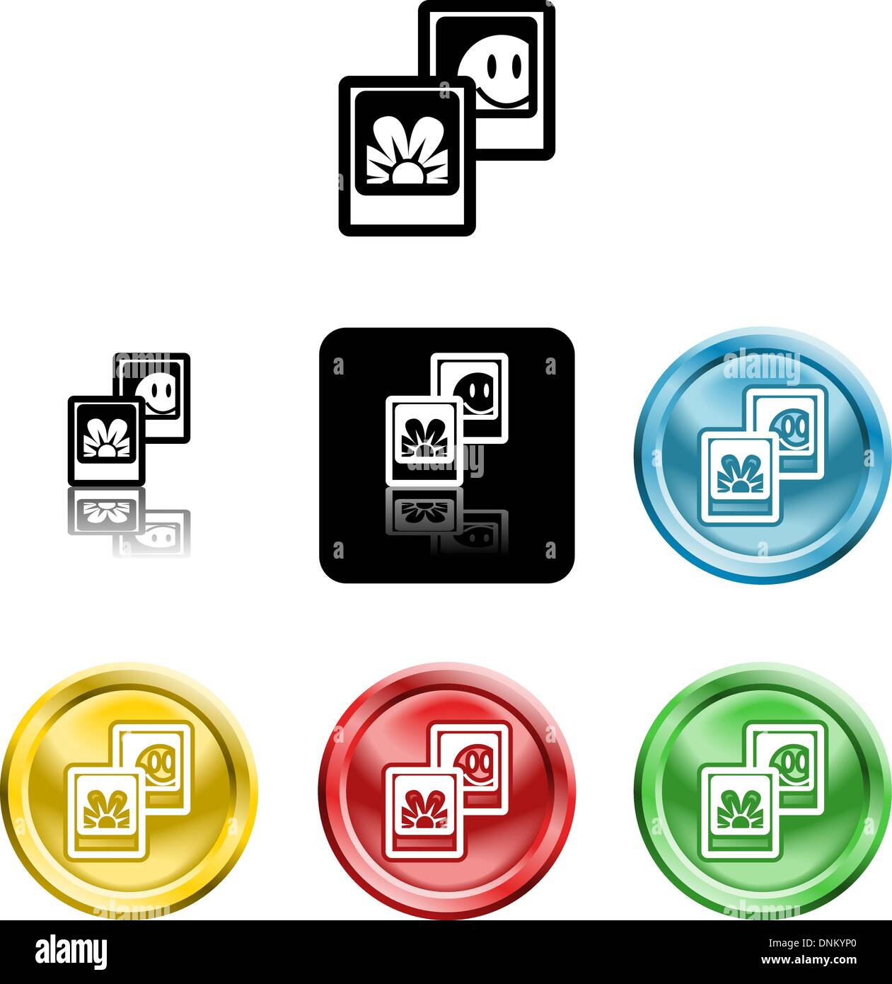 Plusieurs versions d'une icône symbole de photos stylisées Illustration de Vecteur